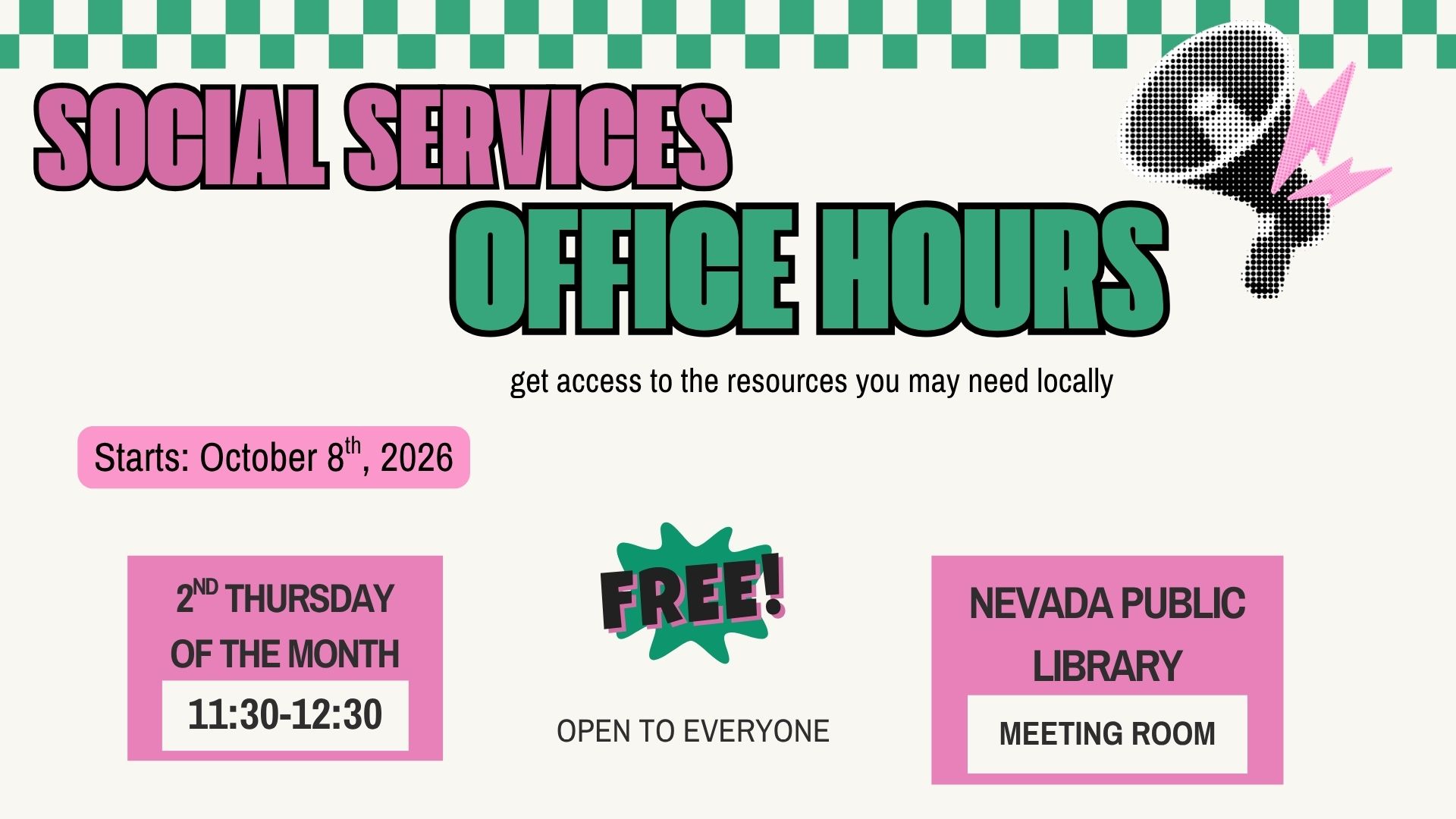Starting Oct. 8th- Social Service Office Hours
