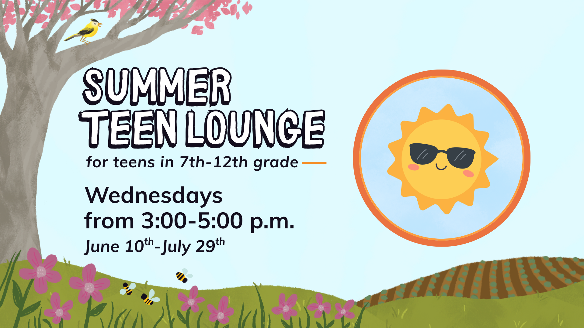 Summer Teen Lounge 3 to 5 pm