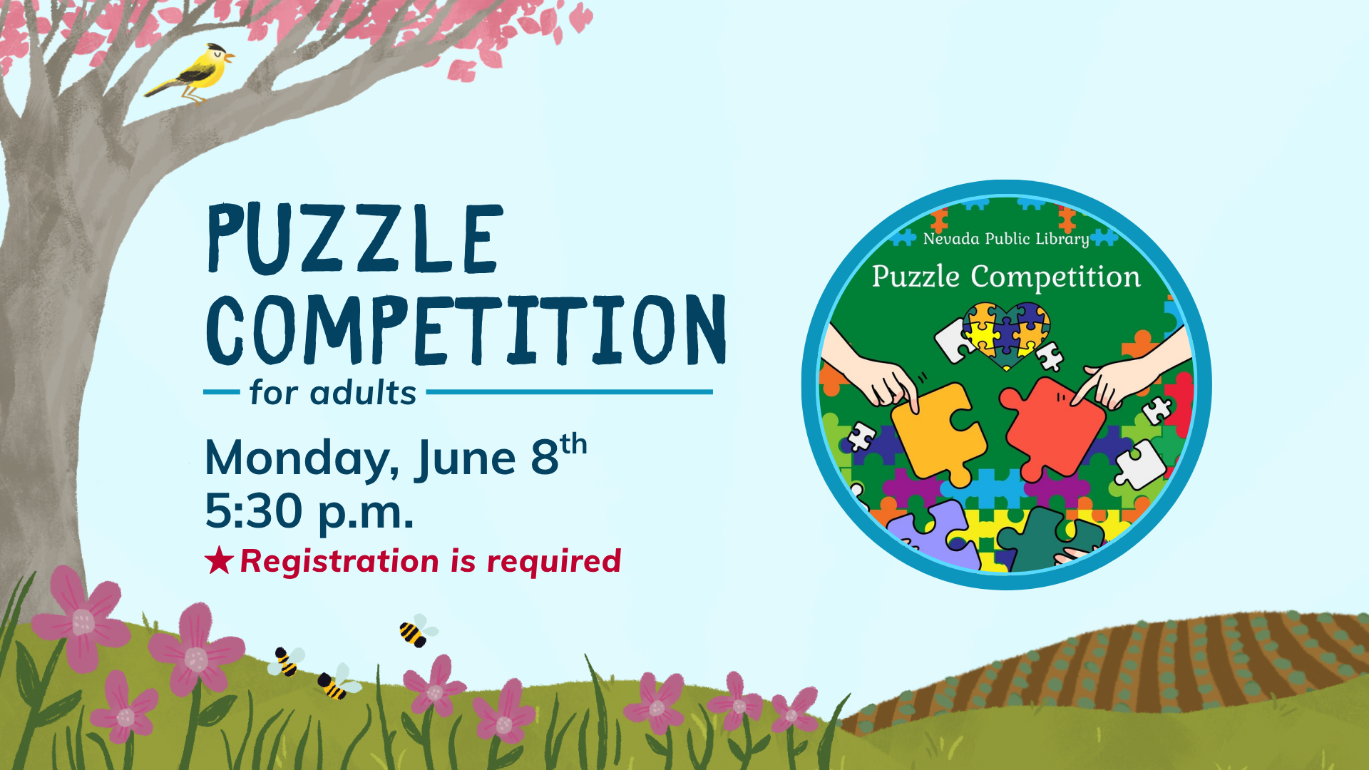 Adult Puzzle Competition June 8 at 5:30pm